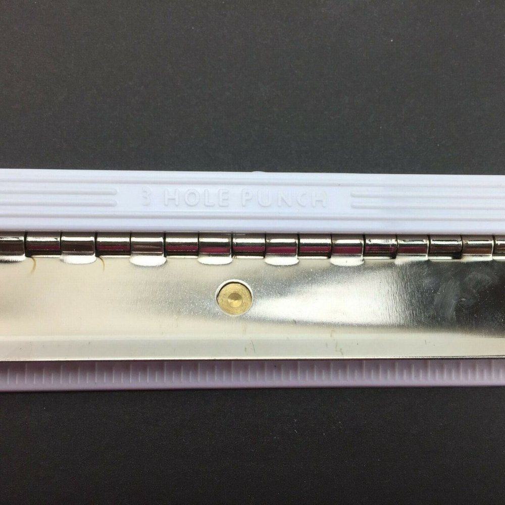 White Notebook 3 Hole Paper Punch Ruler Office School Supply Binder - Picture 3 of 5